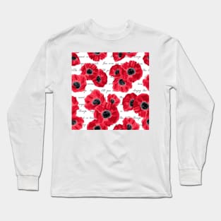 happy remembrance day poppy love poppies Long Sleeve T-Shirt